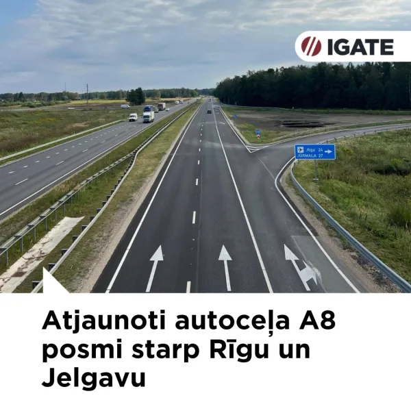 Reconstruction of the section 9.917 - 19.193 km (left carriageway) and section 29.100 - 43.141 km of the state main road A8 Riga – Jelgava – Lithuanian border (Meitene)